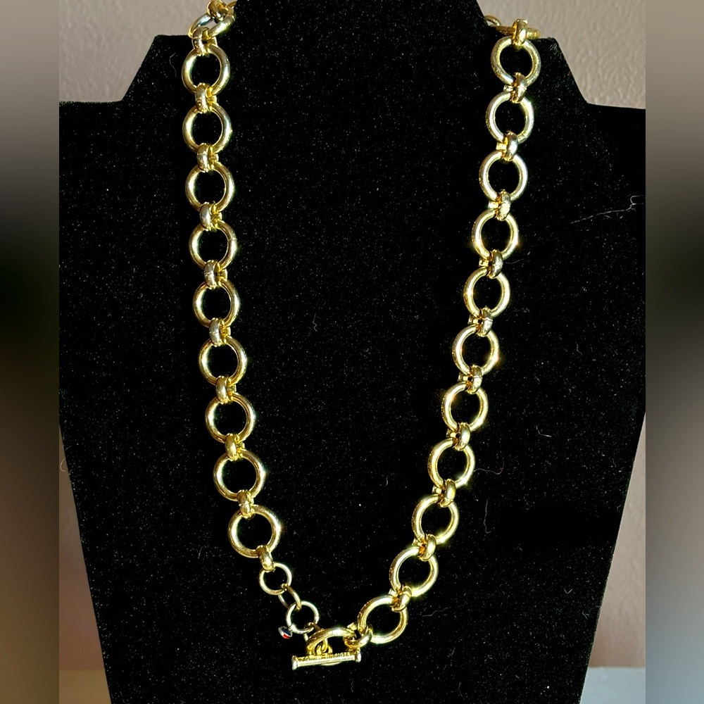 Vintage Tommy Hilfiger Chunky Gold- tone Toggle Necklace